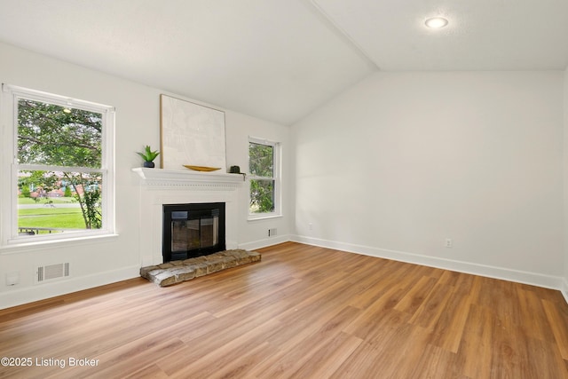 5115 Stony Brook Dr, Louisville, KY 40291 - unfurnished living room featuring baseboards, healthy amount of natural light, and vaulted ceiling