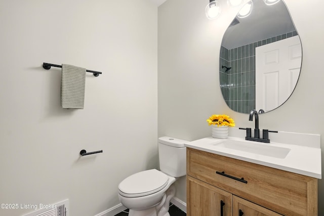 5115 Stony Brook Dr, Louisville, KY 40291 - bathroom with vanity, baseboards, toilet, and tiled shower