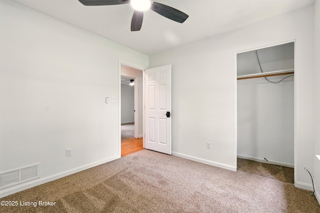 5115 Stony Brook Dr, Louisville, KY 40291 - unfurnished bedroom featuring carpet flooring, baseboards, a closet, and a ceiling fan