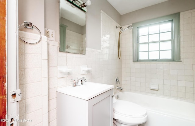 1108 Dresden Ave, Louisville, KY 40215 - full bath with tub / shower combination, vanity, toilet, and tile walls
