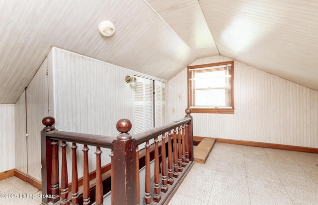 1108 Dresden Ave, Louisville, KY 40215 - additional living space with tile patterned floors, vaulted ceiling, and baseboards