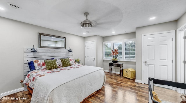 5531 Forest Lake Dr, Prospect, KY 40059 - bedroom featuring wood finished floors, recessed lighting, and a ceiling fan