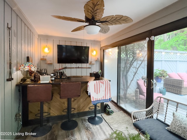5531 Forest Lake Dr, Prospect, KY 40059 - living room featuring wood finished floors and a ceiling fan
