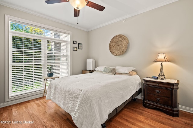 15323 Royal Troon Ave, Louisville, KY 40245 - bedroom featuring crown molding, wood finished floors, baseboards, and a ceiling fan