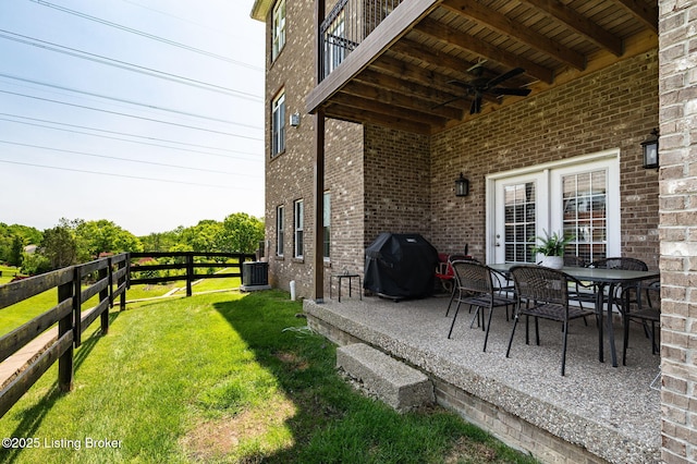 15323 Royal Troon Ave, Louisville, KY 40245 - view of yard featuring a patio, cooling unit, and ceiling fan