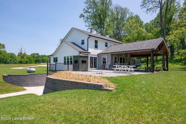 3412 Boyds Knob Rd, Munfordville, KY 42765 - back of property featuring a yard and a patio