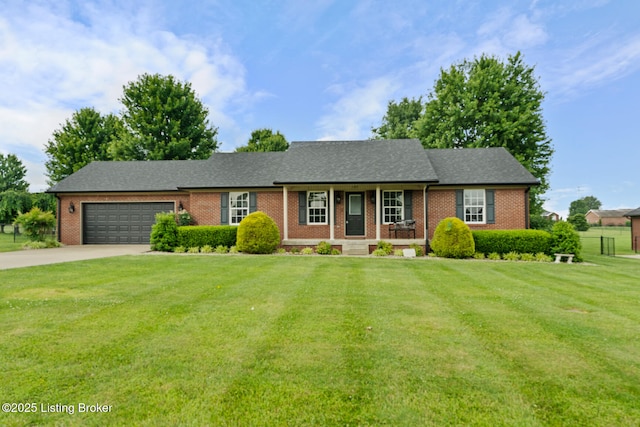 103 Maggie Ln, Bardstown, KY 40004 - single story home featuring a garage, brick siding, covered porch, and driveway