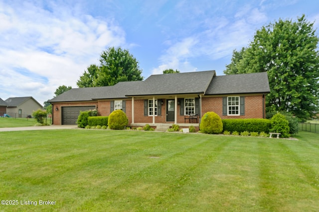 103 Maggie Ln, Bardstown, KY 40004 - single story home with an attached garage, covered porch, brick siding, and driveway