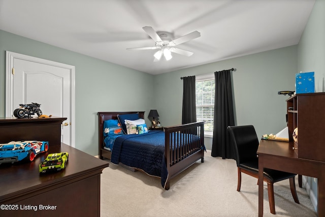 6209 Interlaken Way, Prospect, KY 40059 - bedroom featuring light carpet, a desk, and ceiling fan