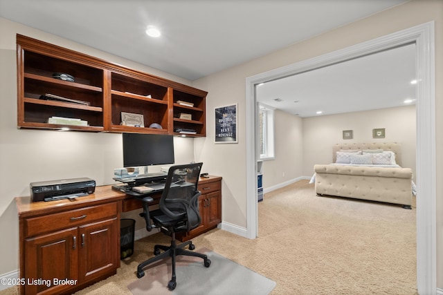 6209 Interlaken Way, Prospect, KY 40059 - office area with light carpet, baseboards, and recessed lighting