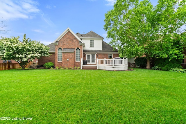 6209 Interlaken Way, Prospect, KY 40059 - rear view of property featuring brick siding, french doors, and a deck