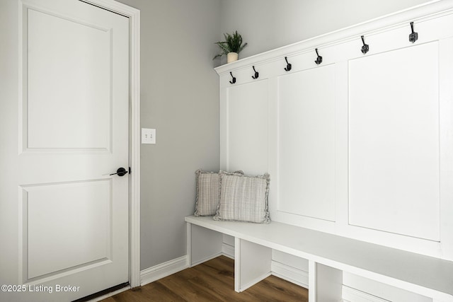 2824 Alder Wood Ln, La Grange, KY 40031 - mudroom featuring baseboards and dark wood-style flooring