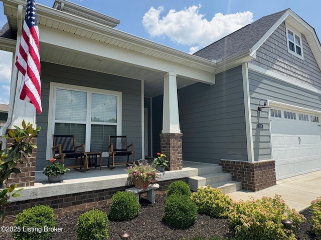 2824 Alder Wood Ln, La Grange, KY 40031 - view of front of house featuring covered porch, a garage, and roof with shingles