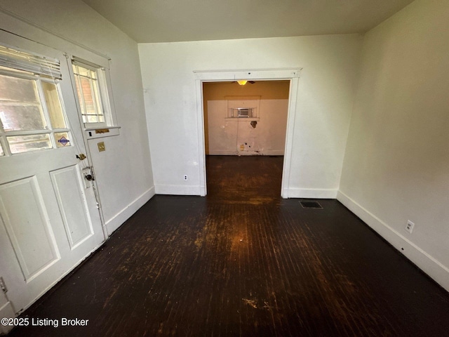 3 Eutropia Ct, Louisville, KY 40208 - hall with baseboards, wood finished floors, and a wall mounted AC