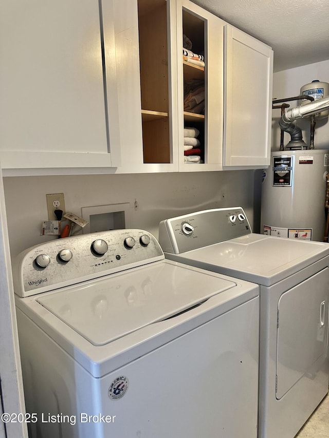 3907 Vantage Pl, Jeffersontown, KY 40299 - laundry area featuring cabinet space, independent washer and dryer, and gas water heater