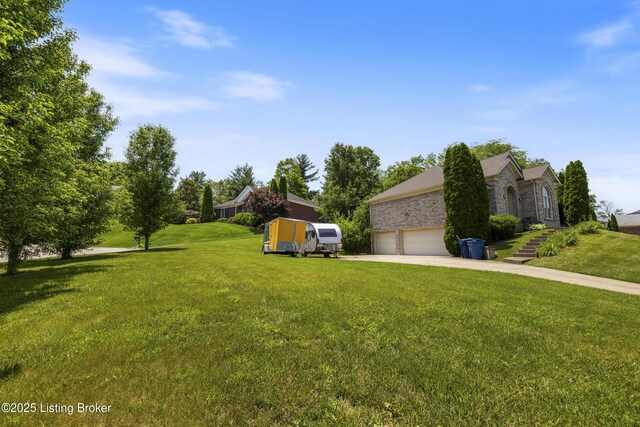 1400 Nightingale Ln, Goshen, KY 40026 - view of green lawn featuring concrete driveway