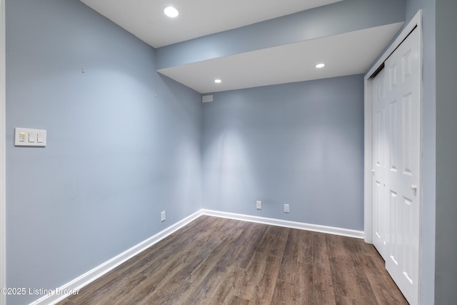 1400 Nightingale Ln, Goshen, KY 40026 - spare room featuring dark wood-style floors, recessed lighting, and baseboards