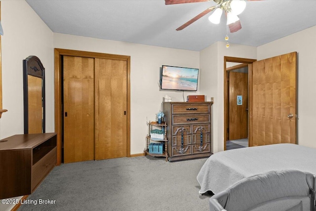 7419 Beahl Blvd, Louisville, KY 40258 - bedroom featuring carpet flooring, a closet, and ceiling fan