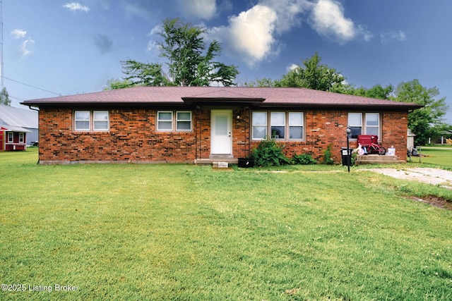 14499 S S Highway 259, Leitchfield, KY 42754 - ranch-style house with brick siding and a front lawn