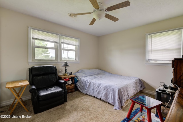 14499 S S Highway 259, Leitchfield, KY 42754 - carpeted bedroom featuring baseboards and a ceiling fan