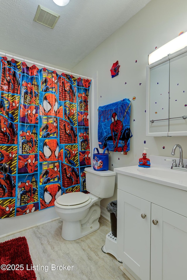 14499 S S Highway 259, Leitchfield, KY 42754 - bathroom with vanity, a shower with curtain, and a textured ceiling
