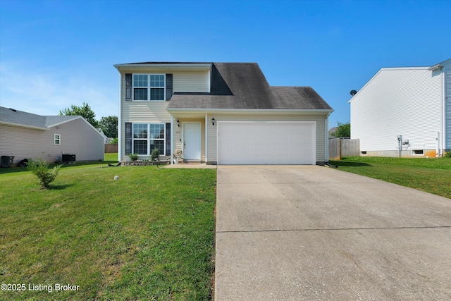 204 Greenleaf Dr, Elizabethtown, KY 42701 - traditional-style home with driveway, a garage, and central air condition unit