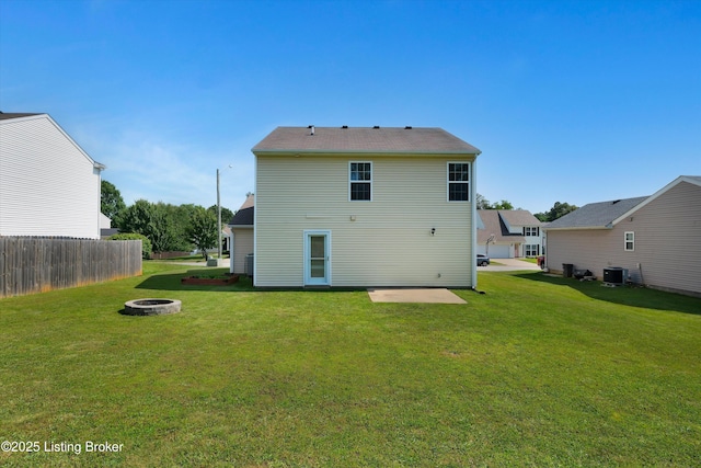 204 Greenleaf Dr, Elizabethtown, KY 42701 - back of house with an outdoor fire pit, central AC unit, and a patio area