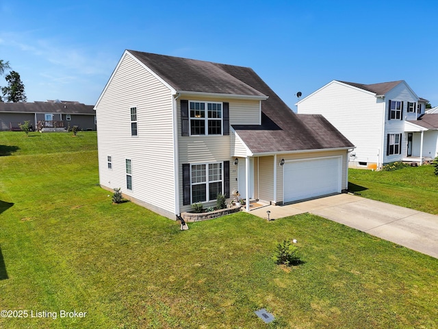 204 Greenleaf Dr, Elizabethtown, KY 42701 - traditional-style home with a garage, concrete driveway, and a front yard