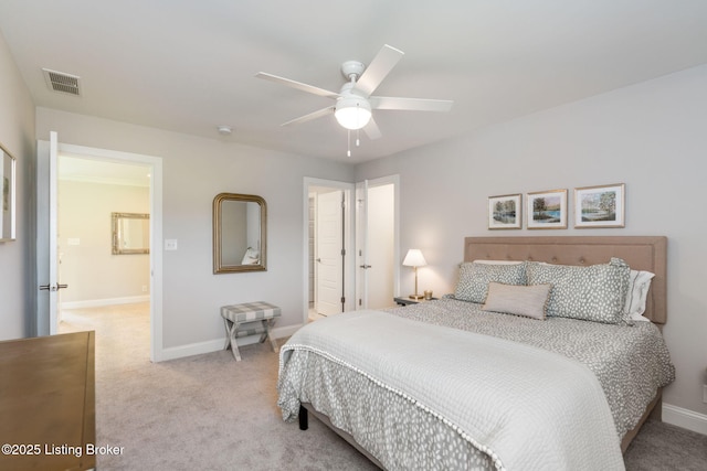 17716 Shakes Creek Dr, Fisherville, KY 40023 - bedroom featuring light carpet, baseboards, and ceiling fan