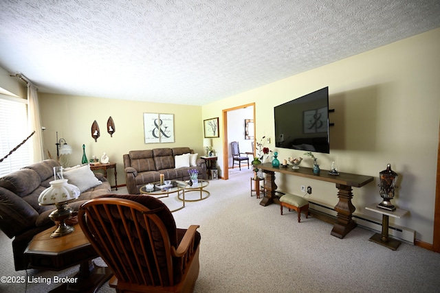 1025 Lake Rd, Campbellsburg, KY 40011 - living area with carpet and a textured ceiling