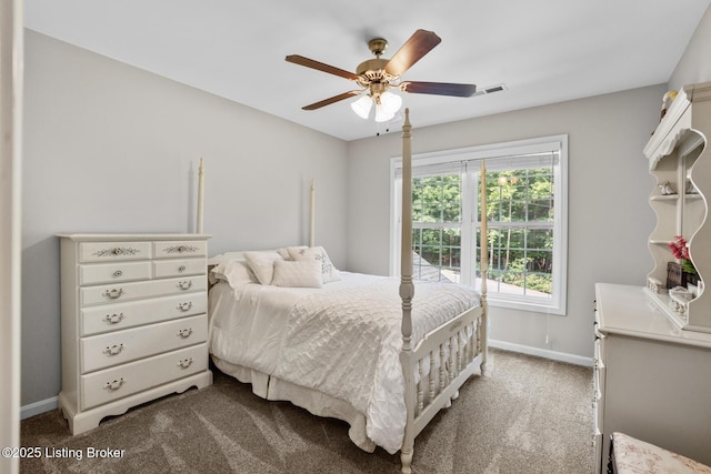 162 Penny Royal Ln, Brandenburg, KY 40108 - bedroom with baseboards, carpet floors, and a ceiling fan