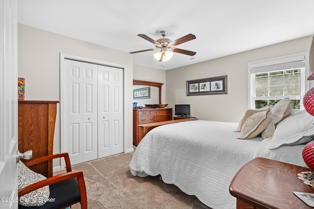 162 Penny Royal Ln, Brandenburg, KY 40108 - bedroom with carpet, a closet, and ceiling fan