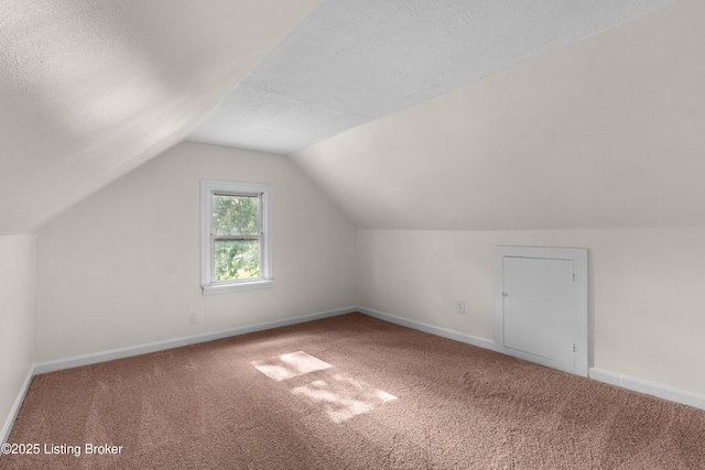 4725 Kiefer Rd, Louisville, KY 40216 - bonus room with carpet flooring, a textured ceiling, lofted ceiling, and baseboards