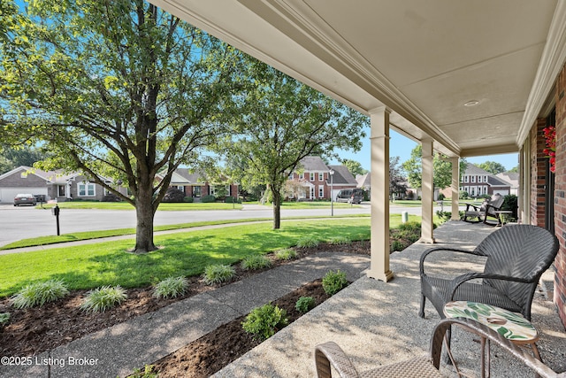 6400 Cedar Branch Ct, Louisville, KY 40291 - porch featuring a residential view and a lawn