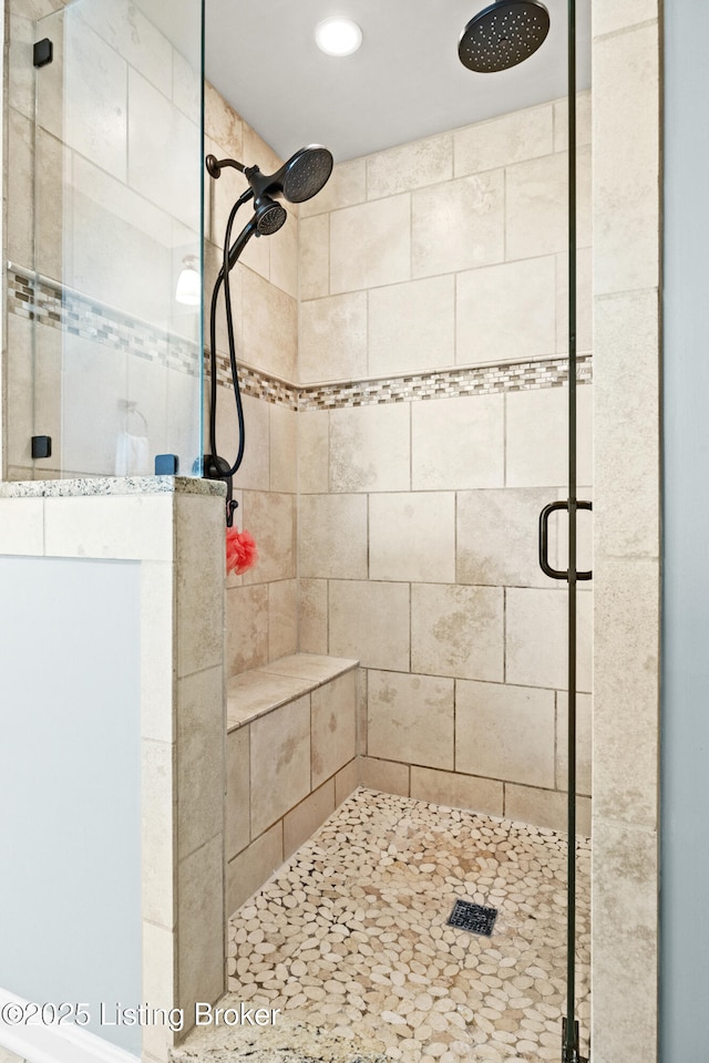 6400 Cedar Branch Ct, Louisville, KY 40291 - full bath with a shower stall and recessed lighting