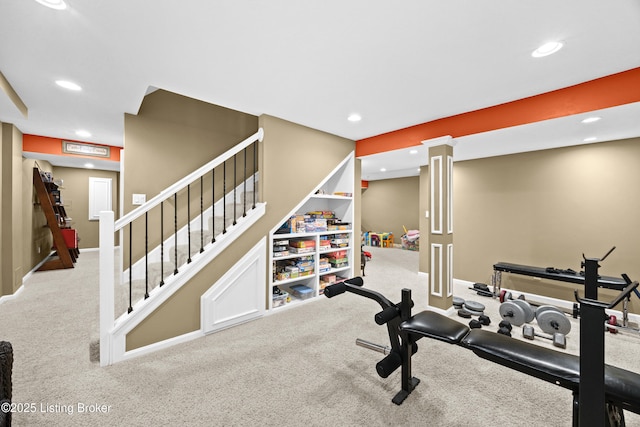 6400 Cedar Branch Ct, Louisville, KY 40291 - workout room with carpet and recessed lighting