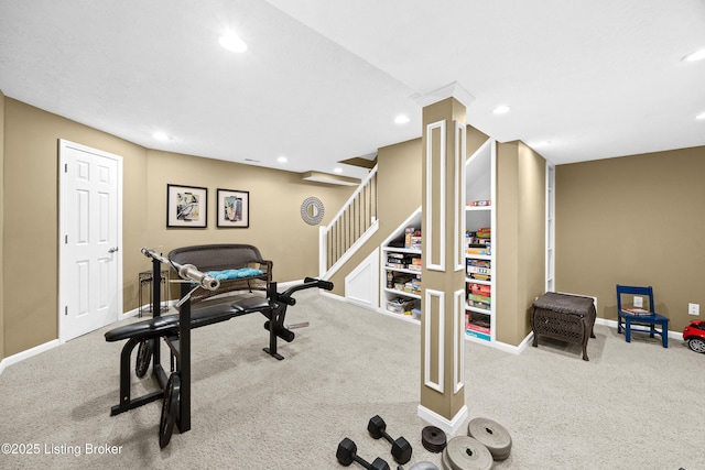 6400 Cedar Branch Ct, Louisville, KY 40291 - exercise room with carpet flooring and recessed lighting