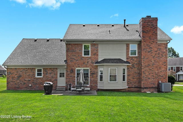 6400 Cedar Branch Ct, Louisville, KY 40291 - back of house with a patio, a chimney, and a lawn