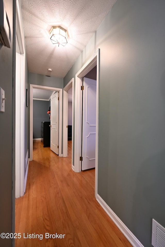4913 D Lue Ct, Louisville, KY 40216 - corridor featuring light wood-style floors, a textured ceiling, and baseboards