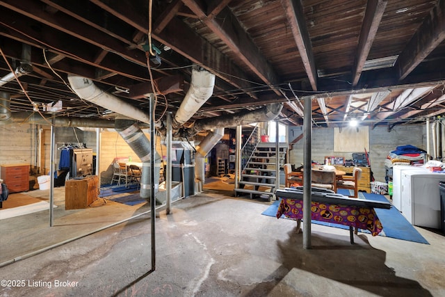 315 N 27th St, Louisville, KY 40212 - basement with washing machine and dryer and stairs