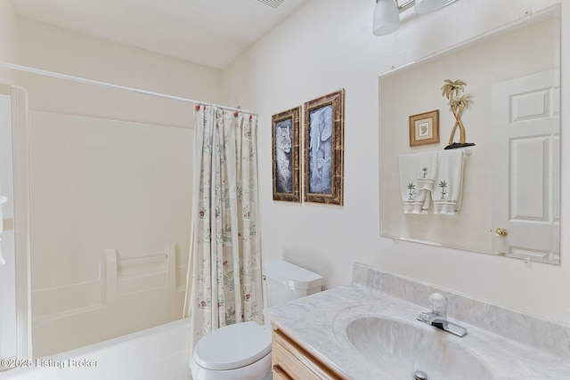 348 Old Stone Dr, Simpsonville, KY 40067 - bathroom with vanity, toilet, and shower / bath combination with curtain