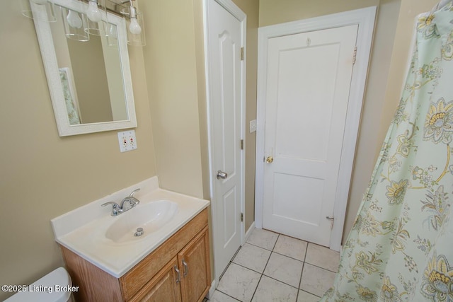 1115 Springview Dr, Louisville, KY 40219 - bathroom featuring vanity, tile patterned floors, and curtained shower
