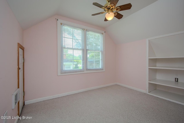 1115 Springview Dr, Louisville, KY 40219 - bonus room with lofted ceiling, a ceiling fan, and carpet flooring