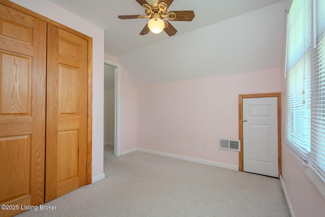 1115 Springview Dr, Louisville, KY 40219 - additional living space with lofted ceiling, light carpet, and a ceiling fan