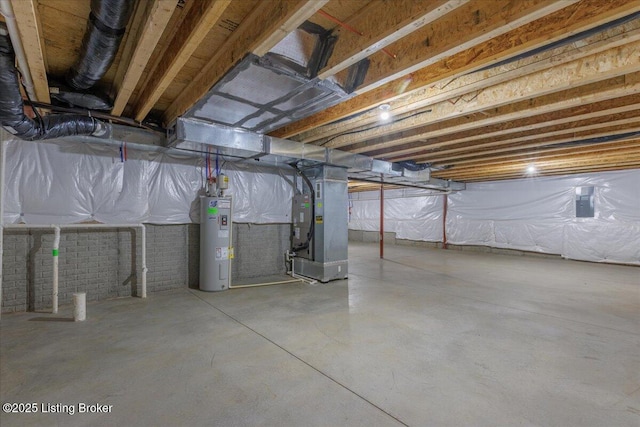 11210 Remembrance Ln, Louisville, KY 40229 - unfinished basement with water heater and heating unit