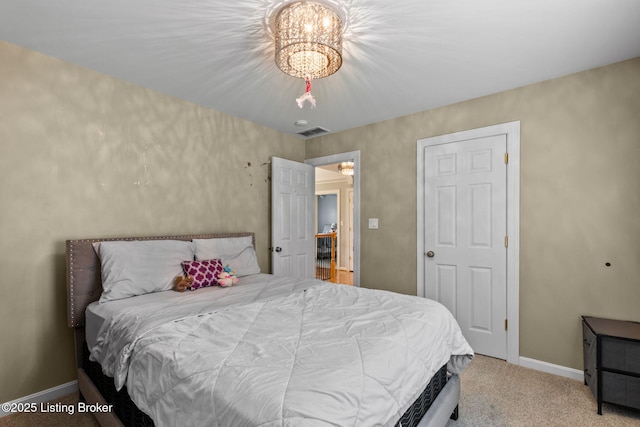 17411 Polo Run Ln, Louisville, KY 40245 - carpeted bedroom with a chandelier and baseboards