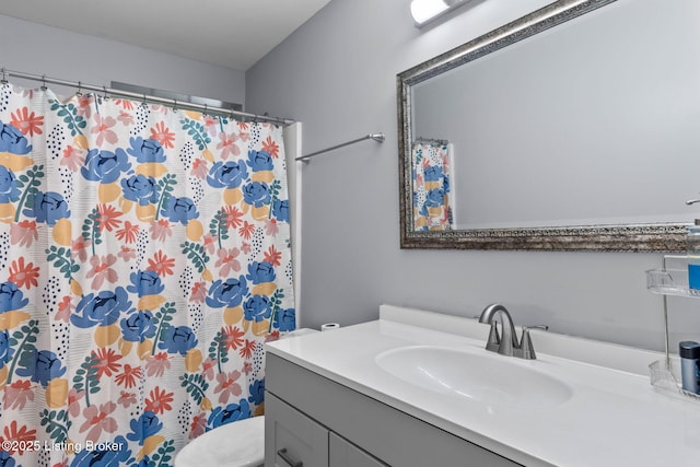 17411 Polo Run Ln, Louisville, KY 40245 - full bathroom featuring vanity, toilet, and a shower with shower curtain