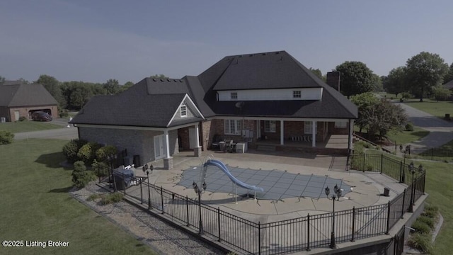 166 Castleton Dr, Bardstown, KY 40004 - view of pool with a water slide and a patio