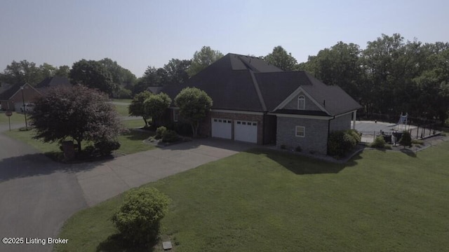 166 Castleton Dr, Bardstown, KY 40004 - view of front of house with driveway, a front yard, and an attached garage