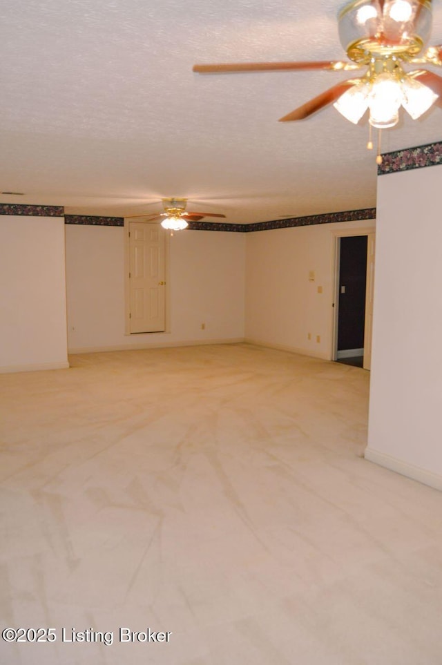 166 Castleton Dr, Bardstown, KY 40004 - spare room featuring a ceiling fan, light colored carpet, and a textured ceiling